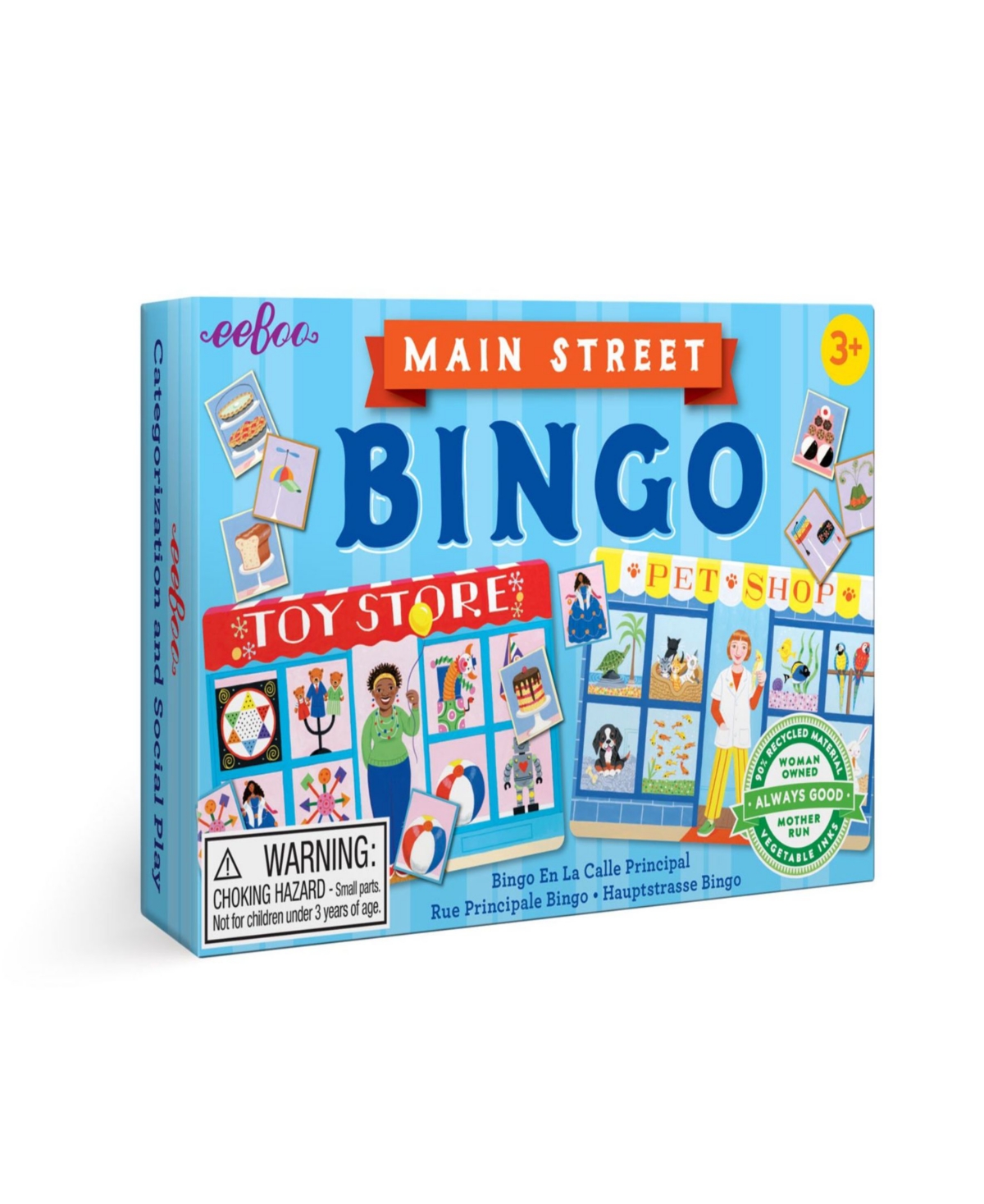 Eeboo Kids' Main Street Little Bingo Game In Multi