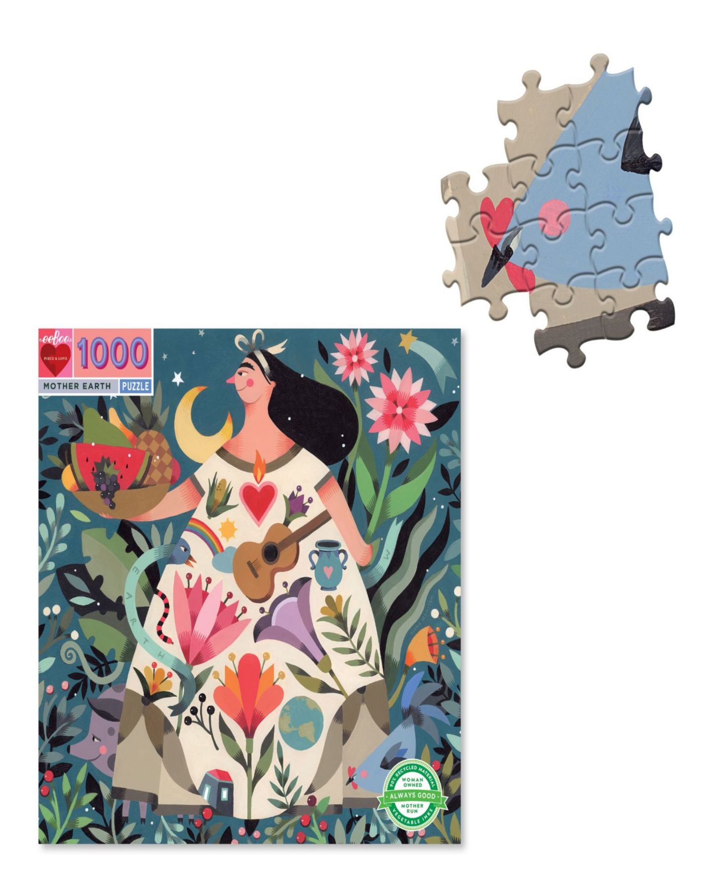 Детский пазл Eeboo Mother Earth 1000 Piece Square Puzzle, Ages 14+ — фото 2