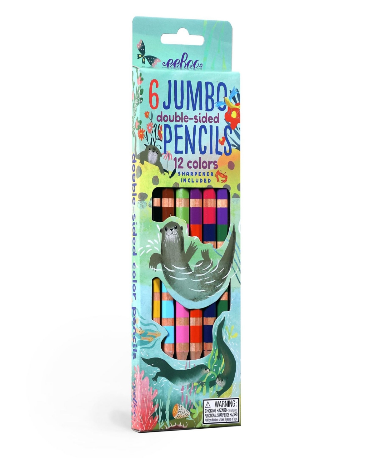 Otters at Play Jumbo Double-Sided Color Pencils, Set of 7 - Multi