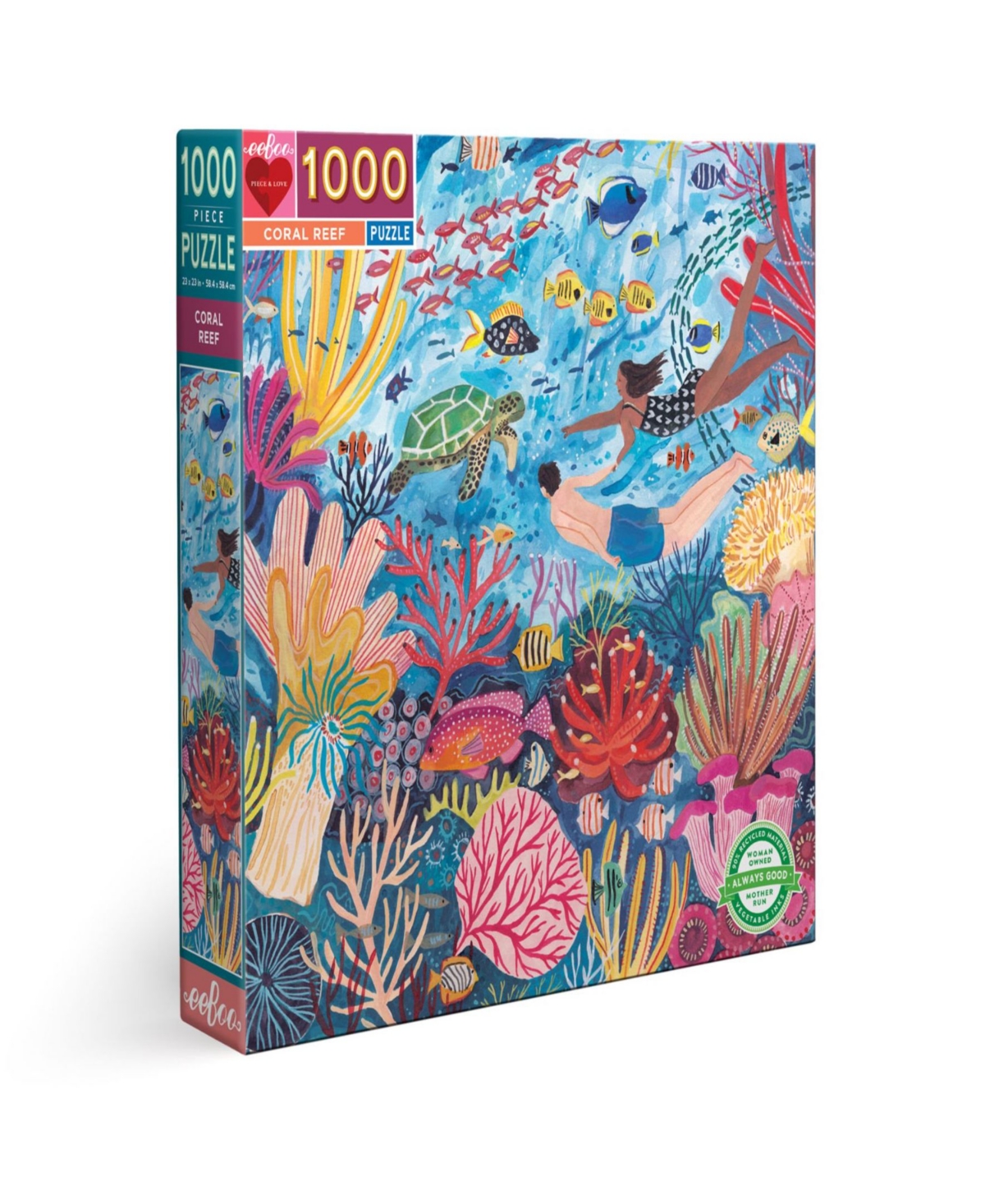 Eeboo Piece And Love Coral Reef 1000 Piece Square Adult Jigsaw Puzzle Set In Multi
