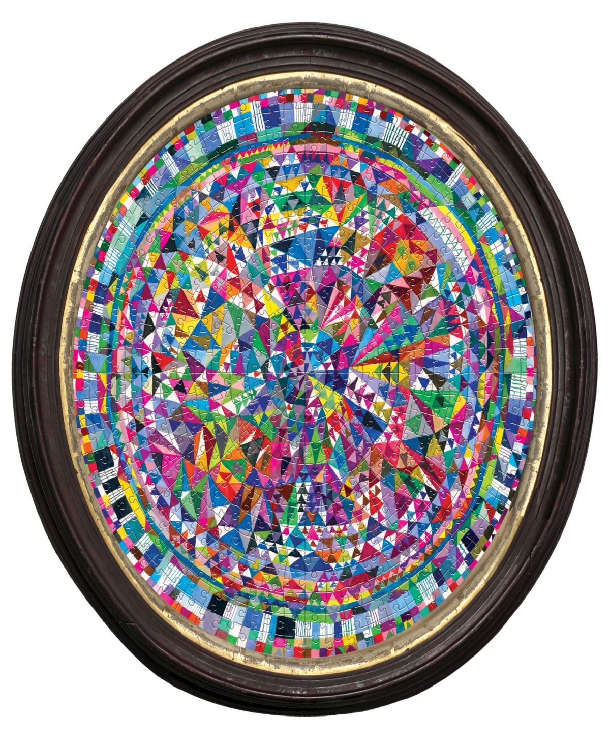 Shop Eeboo Piece And Love Triangle Pattern Round Circle Jigsaw Puzzle Set, 500 Piece In Multi