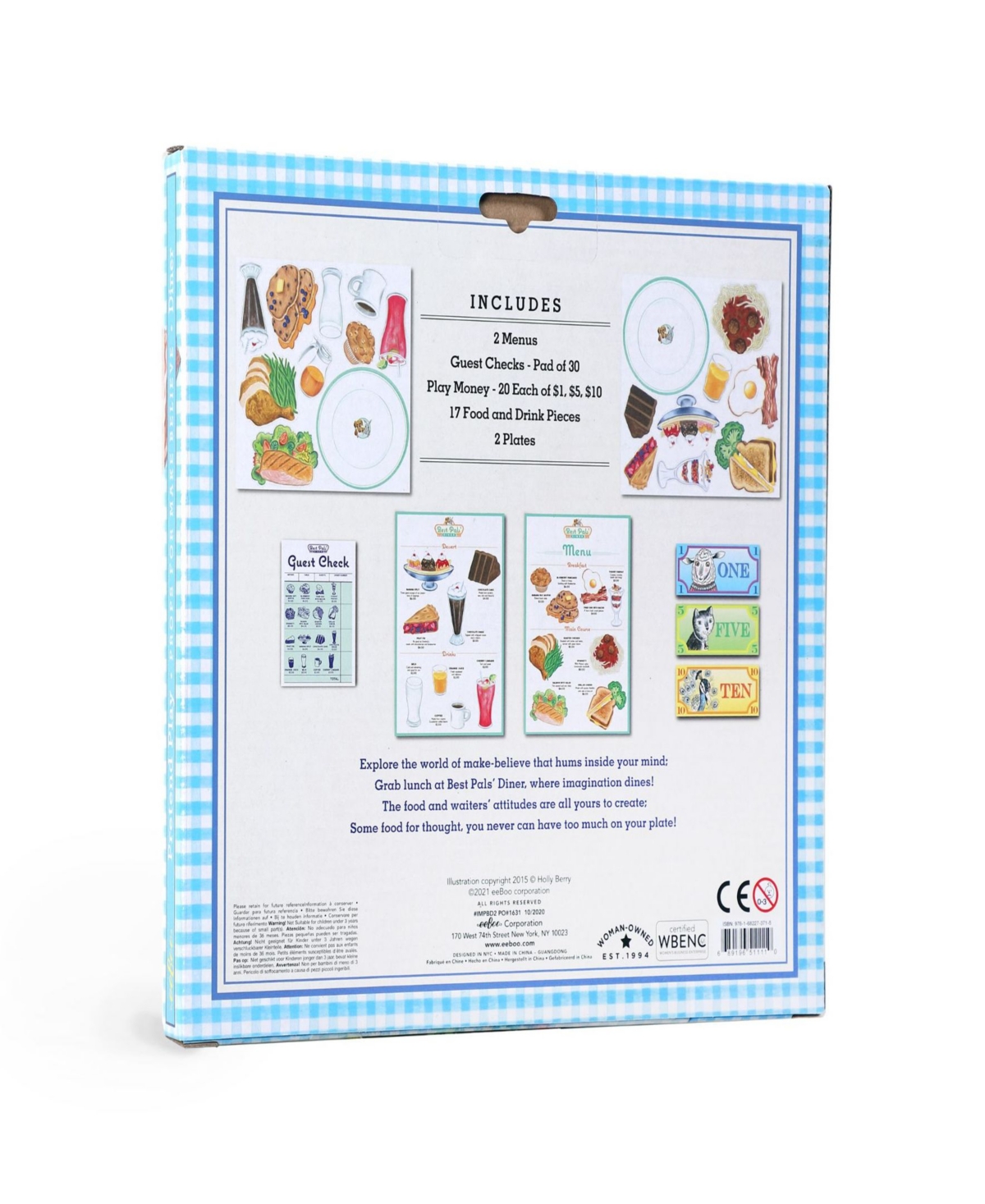Eeboo Best Pals Props for Make Believe Diner Pretend Play 82 Piece Set