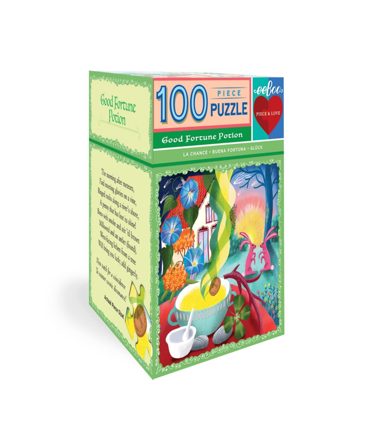 Eeboo Kids' Good Fortune Potion 100 Piece Puzzle Set In Multi