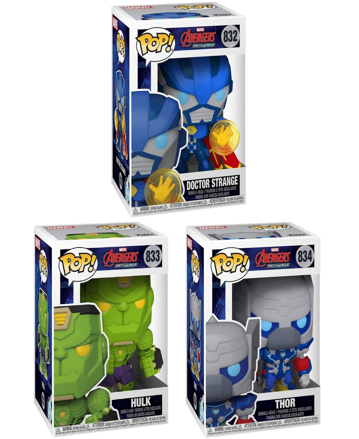 Shop Funko Marvel Pop Marvel Mech Dr. Strange Hulk And Thor Collectors Set, 3 Piece In Multi