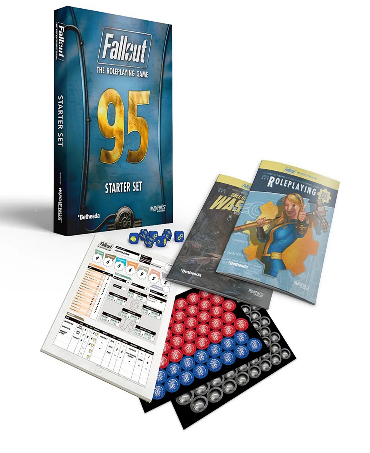 Modiphius Fallout The Tabletop Role Playing Game Starter 12 Piece Set In Multi