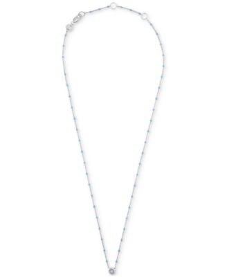 Birthstone Gemstone Necklace in Sterling Silver, 16" + 2" extender