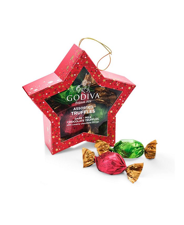 Godiva Holiday Assorted Wrapped Chocolate Star Ornaments, Set of 6 Macy's