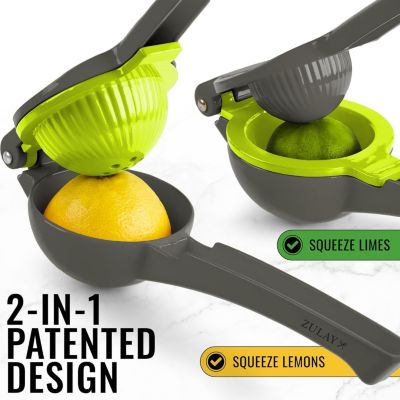 2-in-1 Metal Manual Lemon Squeezer – Sturdy Hand Juicer for Max Extraction