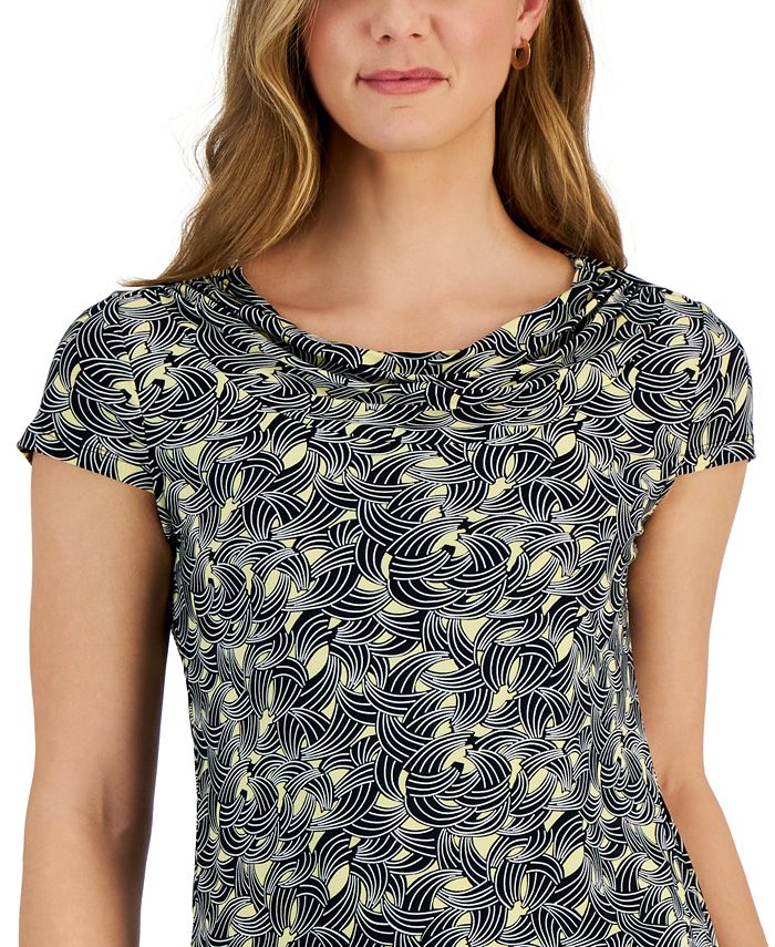 Kasper Women's GeometricPrint Cowlneck Sleeveless Top Macy's