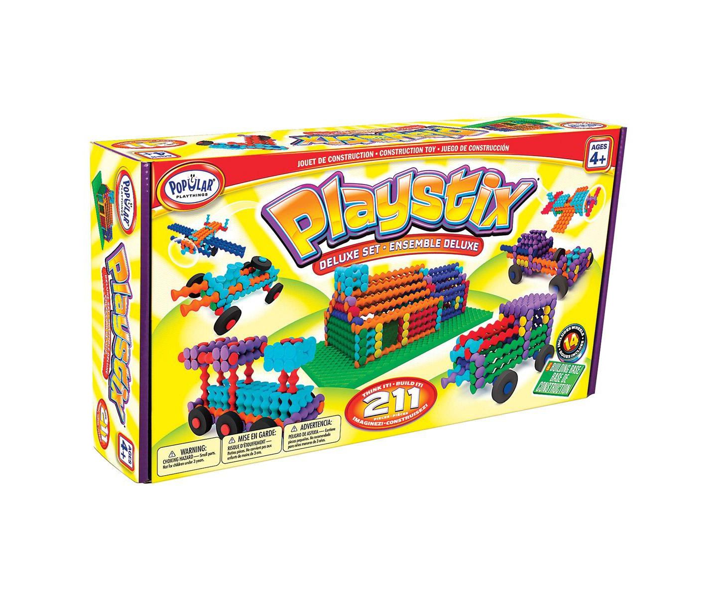 Детский конструктор Popular Playthings Playstix Deluxe 211-Piece Building Set, Ages 4+ — фото 3