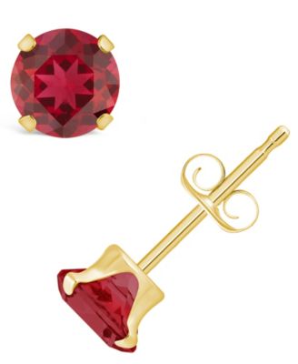Gemstone Stud Earrings in 10k Yellow Gold