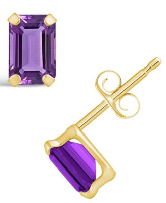 Gemstone Stud Earrings in 10k Yellow Gold