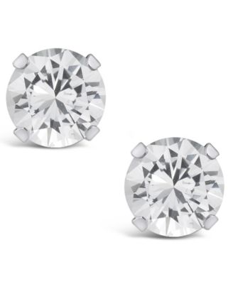 Gemstone Stud Earrings in 10k White Gold