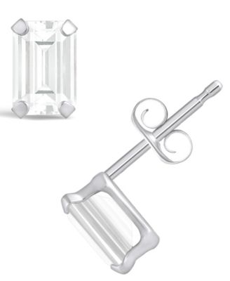 Gemstone Stud Earrings in 10k White Gold