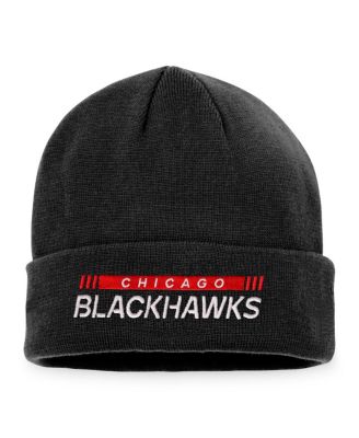 Men's Black Chicago Blackhawks Authentic Pro Rink Cuffed Knit Hat