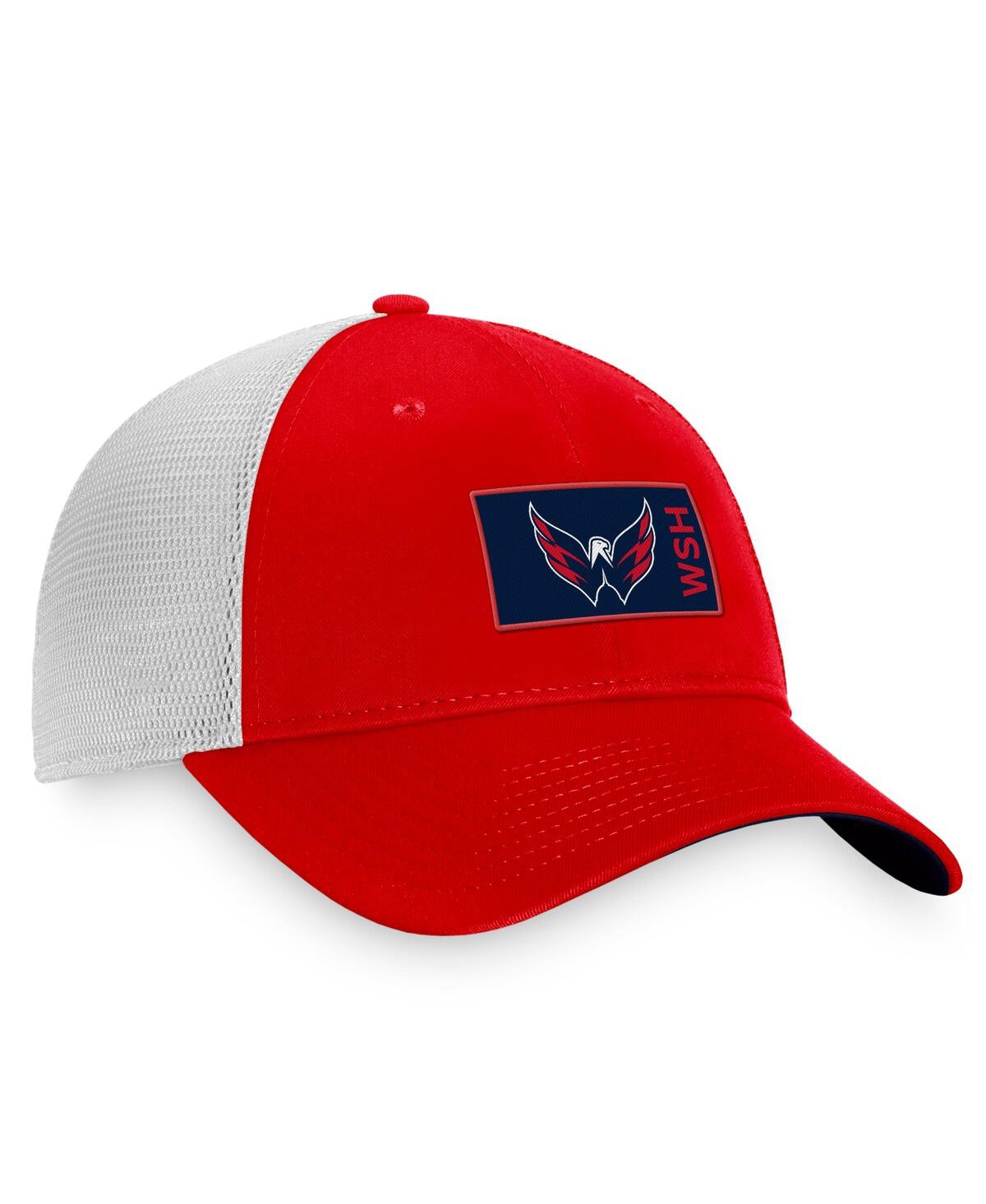 Fanatics Branded Red/white Washington Capitals Authentic Pro Rink Trucker Snapback Hat In Red,white