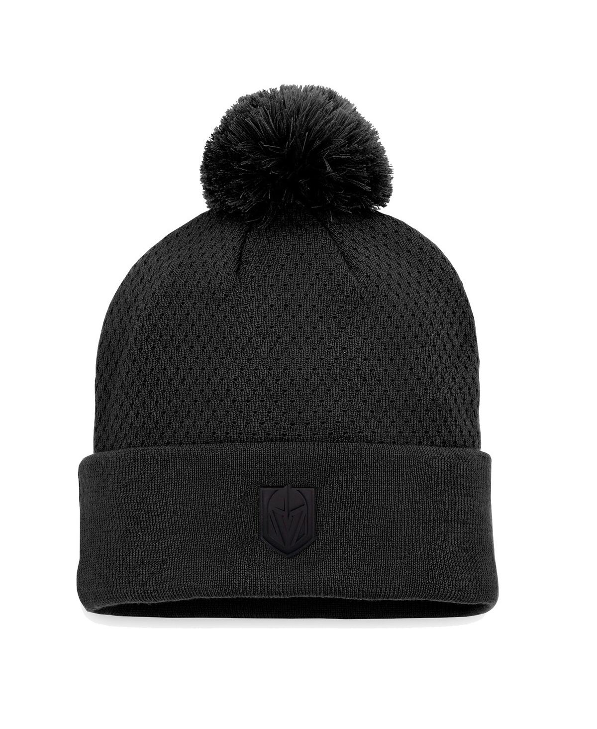 Fanatics Branded Black San Jose Sharks Authentic Pro Road Cuffed Knit Hat With Pom In Black