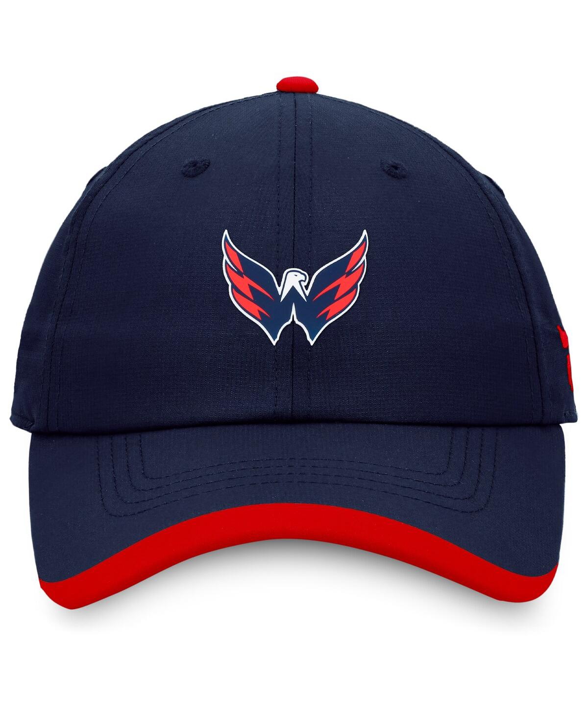 Shop Fanatics Men's  Navy Washington Capitals Authentic Pro Rink Pinnacle Adjustable Hat