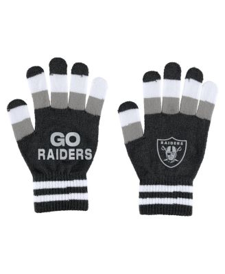 Women's Las Vegas Raiders Striped Scarf and Gloves Set