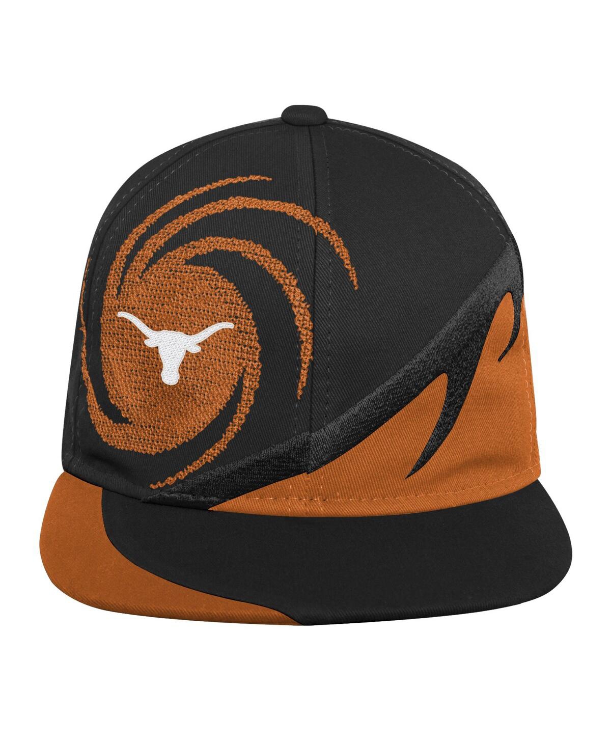 Shop Mitchell & Ness Big Boys  Orange And Black Texas Longhorns Spiral Snapback Hat In Orange,black