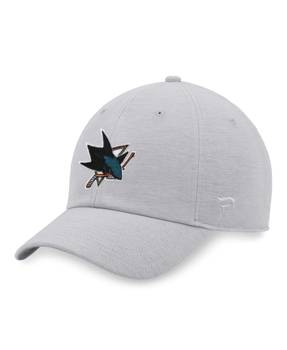Fanatics Men's  Heather Gray San Jose Sharks Logo Adjustable Hat