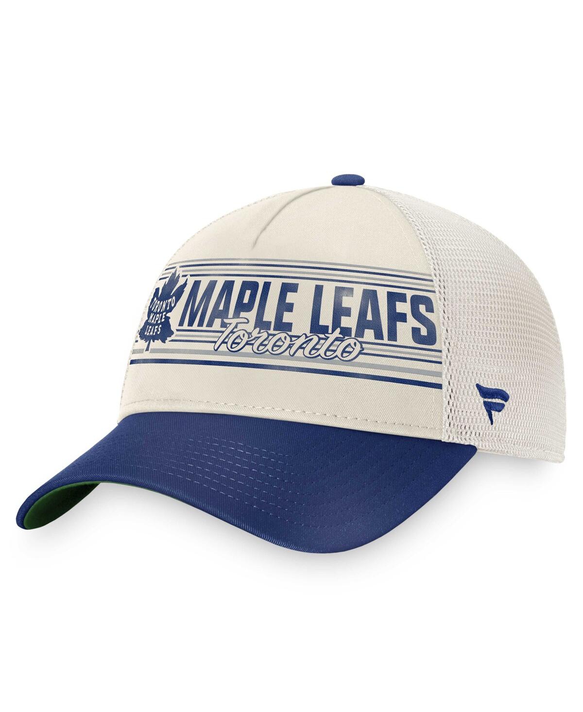 Fanatics Men's  Khaki And Blue Toronto Maple Leafs True Classic Retro Trucker Snapback Hat In Khaki,blue