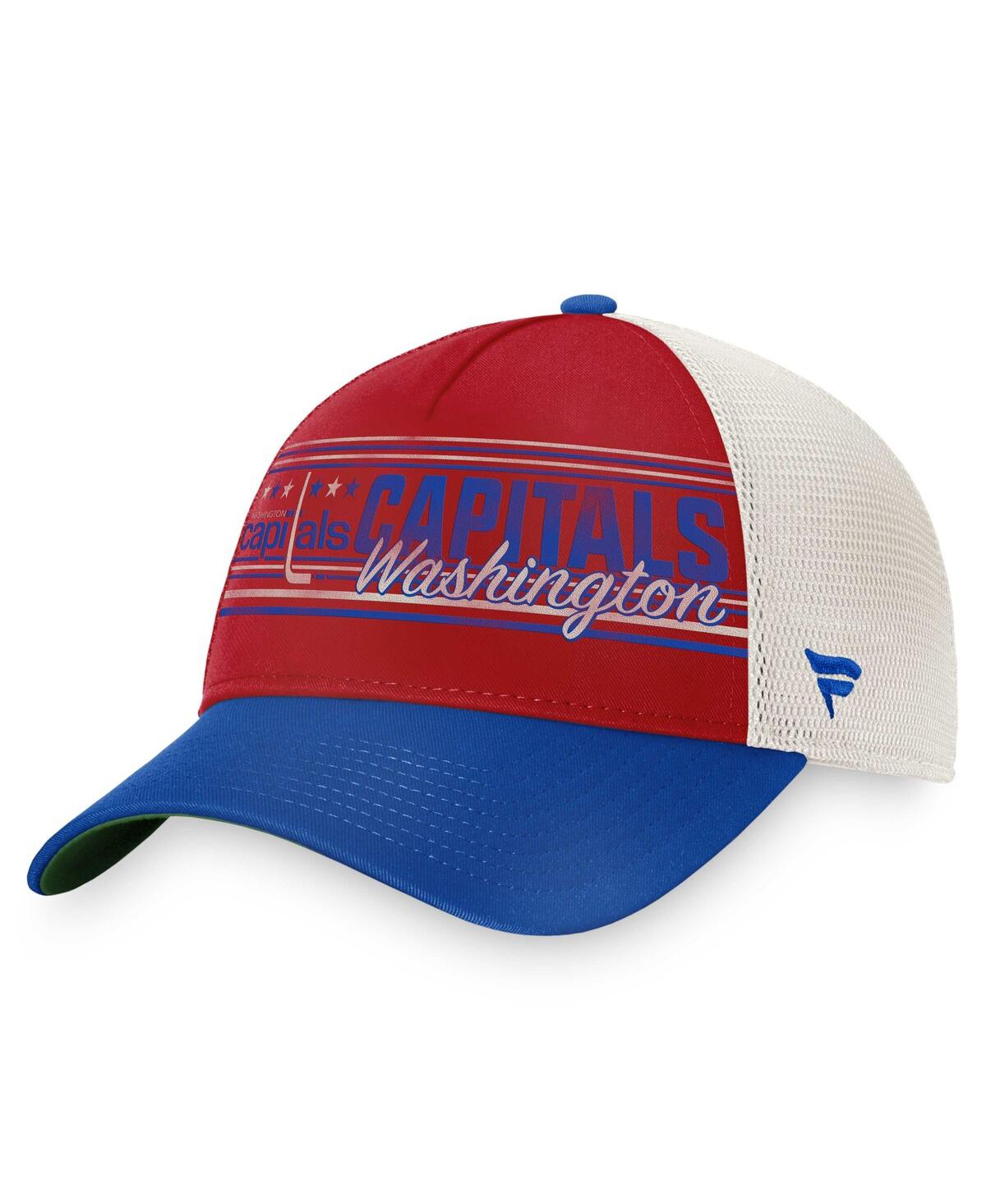Fanatics Men's  Red, Royal Washington Capitals True Classic Retro Trucker Snapback Hat In Red,royal