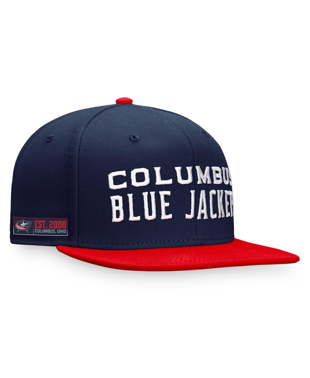 Men's Fanatics Red Columbus Blue Jackets Iconic Color Blocked Snapback Hat - Red