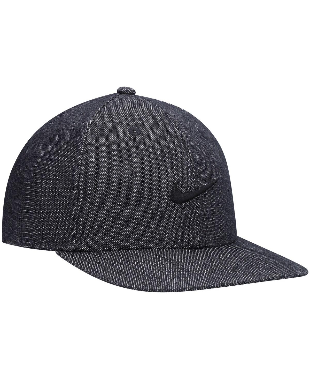 Nike Men's  Skateboard Heathered Black Faux Denim Snapback Hat In Heathered Black