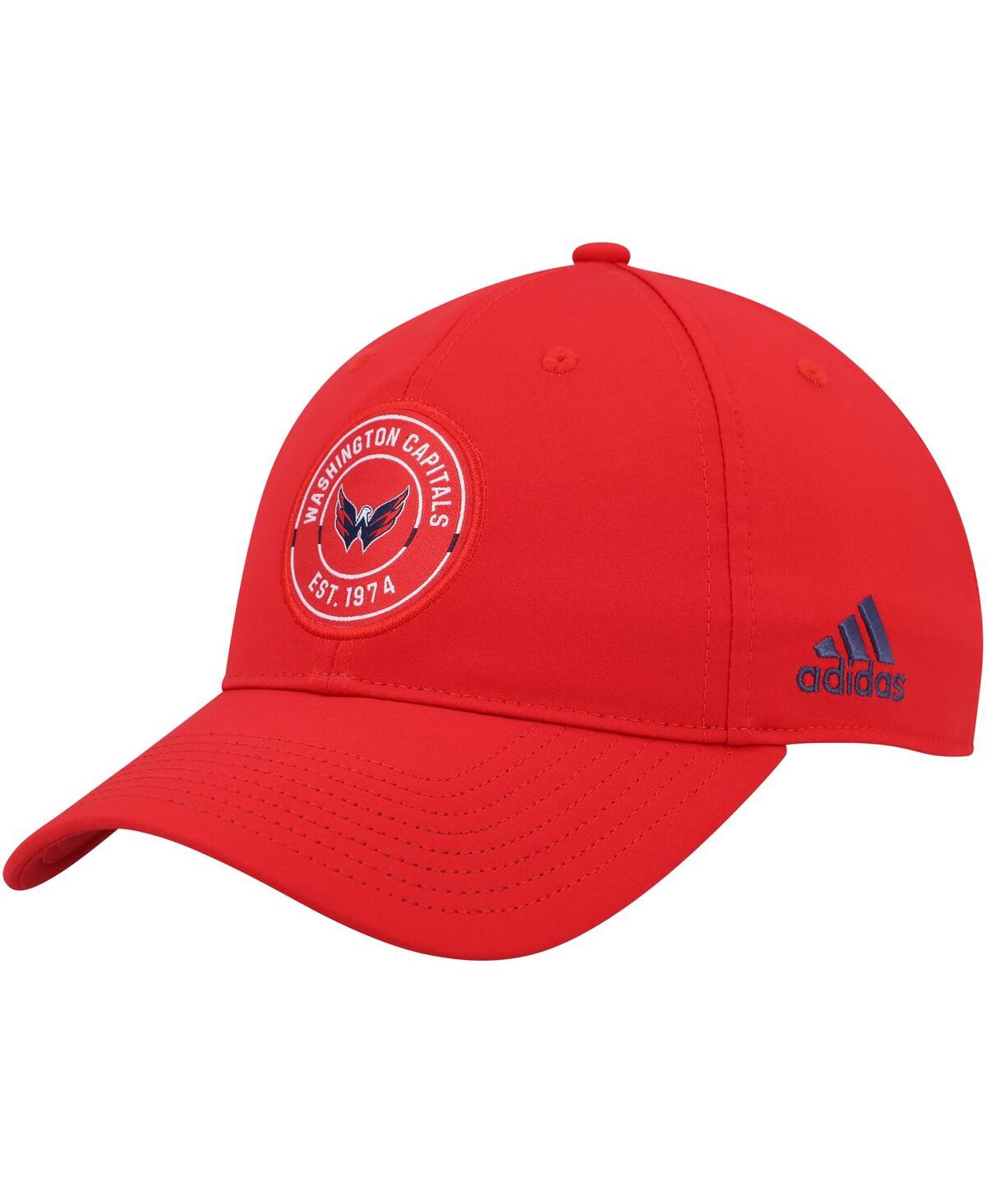 Shop Adidas Originals Men's Adidas Red Washington Capitals Team Circle Slouch Adjustable Hat