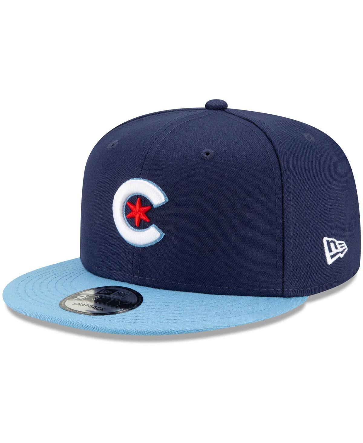 Men's New Eraand Light Blue Chicago Cubs City Connect 9FIFTY Snapback Adjustable Hat - Navy, Light Blue