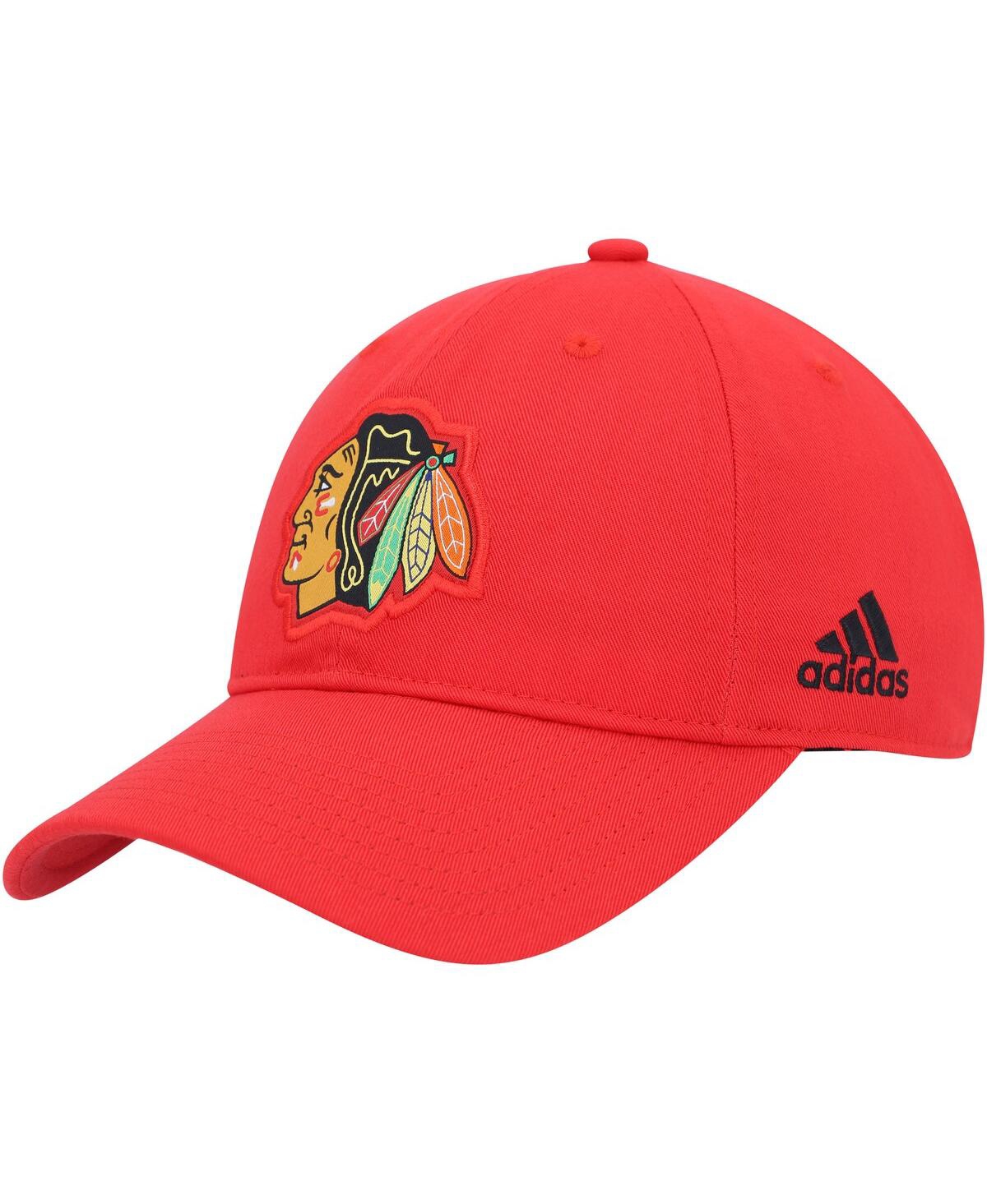 Adidas Originals Men's Adidas Red Chicago Blackhawks Primary Logo Slouch Adjustable Hat