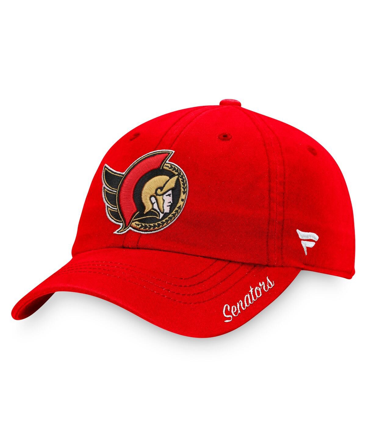 Shop Fanatics Women's  Red Ottawa Senators Primary Logo Adjustable Hat