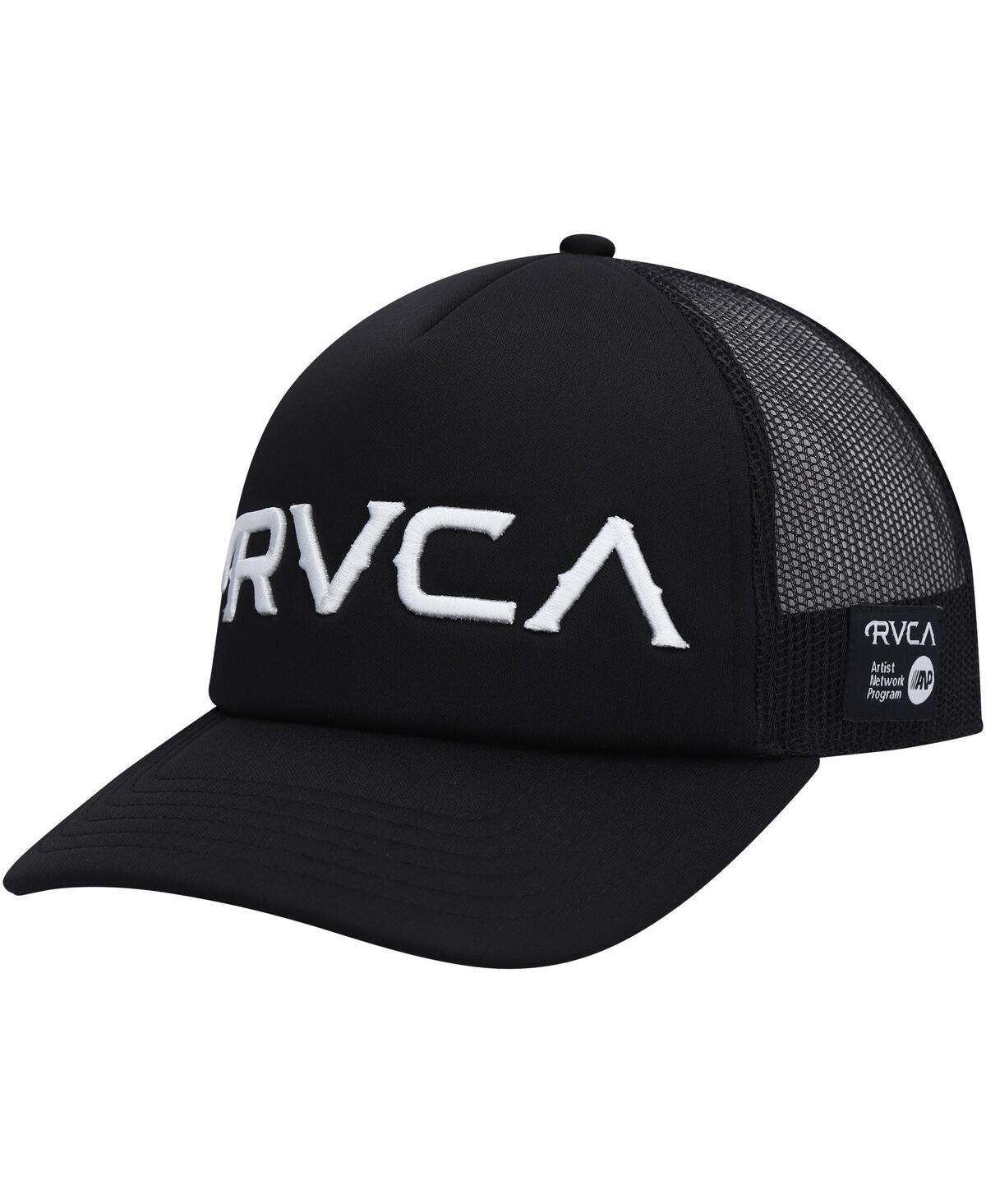 Shop Rvca Men's  Black Mister Cartoon Trucker Snapback Hat