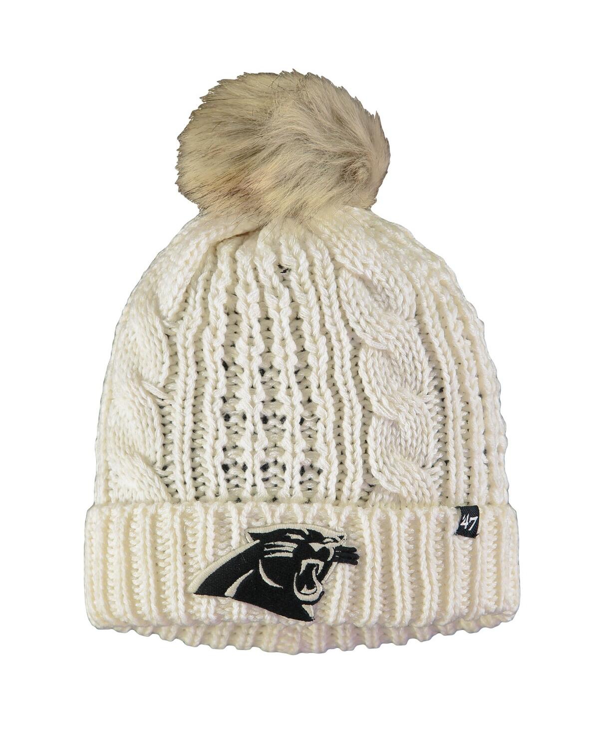 47 Brand Women's ' Cream Carolina Panthers Meeko Cuffed Knit Hat With Pom