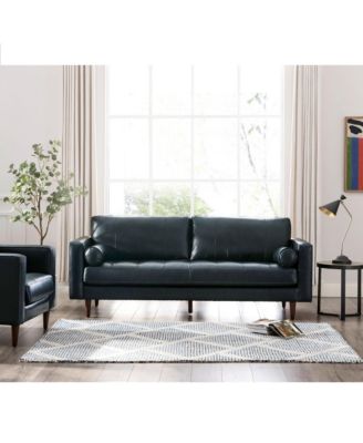 Maebelle Leather Sofa with Tufted Seat And Back