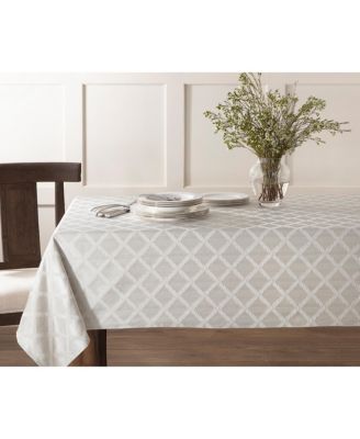 Laurel Leaf Platinum Round Tablecloth 90" x 90"