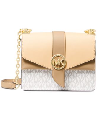 Michael Kors Greenwich Small Print Logo Crossbody Tote Chain Bag  Jungle Green $498 main image 1