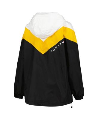 Women's Black, Gold Pittsburgh Penguins Staci Half-Zip Windbreaker Jacket