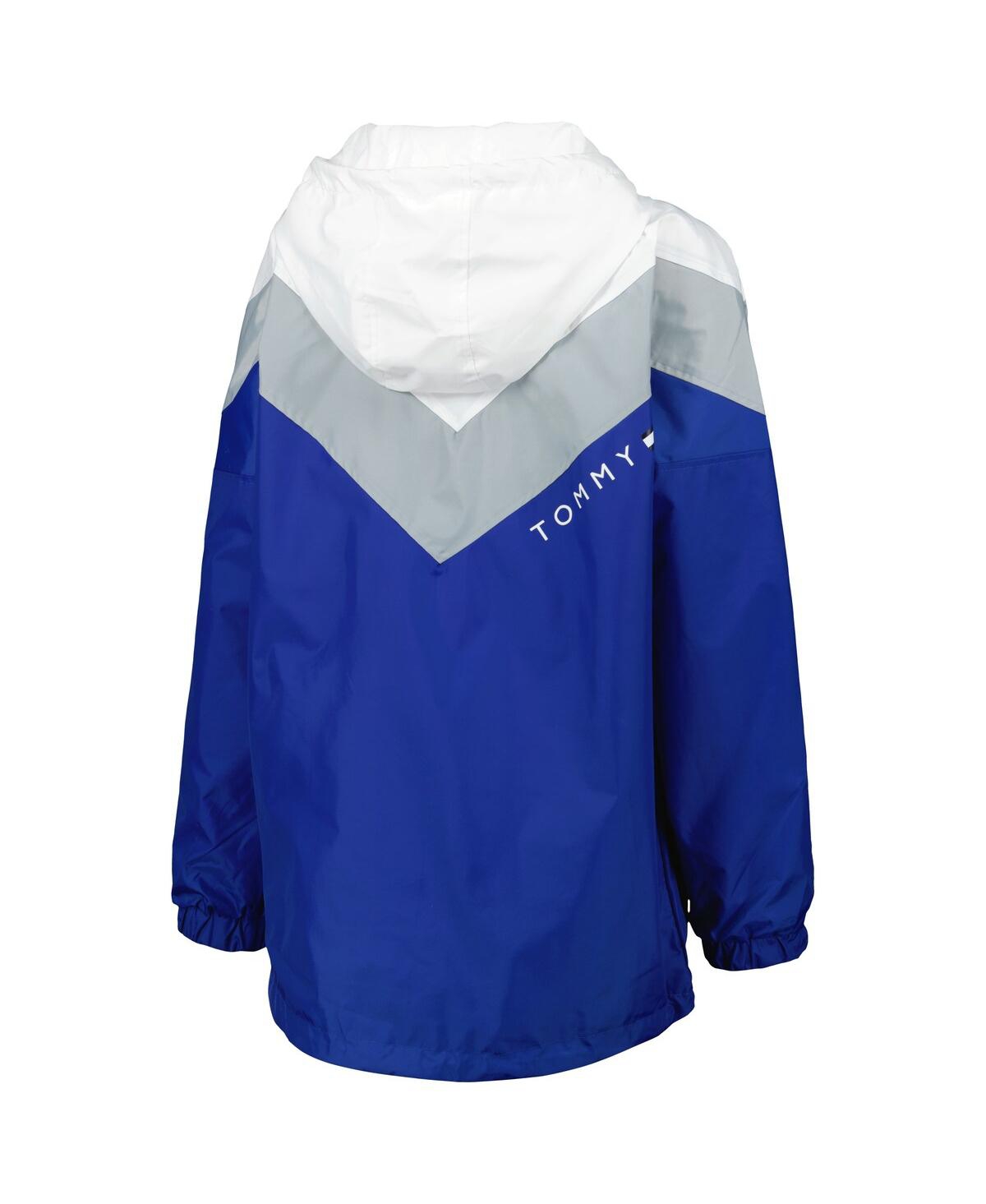 Shop Tommy Hilfiger Women's  Blue, Silver Tampa Bay Lightning Staci Half-zip Windbreaker Jacket In Blue,silver