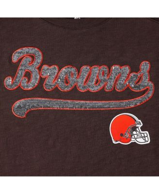 Women's Brown Cleveland Browns Justine Long Sleeve Tunic T-shirt
