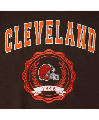 Women's Brown Cleveland Browns Becca Drop Shoulder Pullover Hoodie