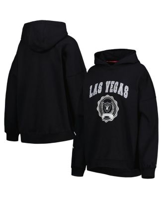 Women's Black Las Vegas Raiders Becca Drop Shoulder Pullover Hoodie