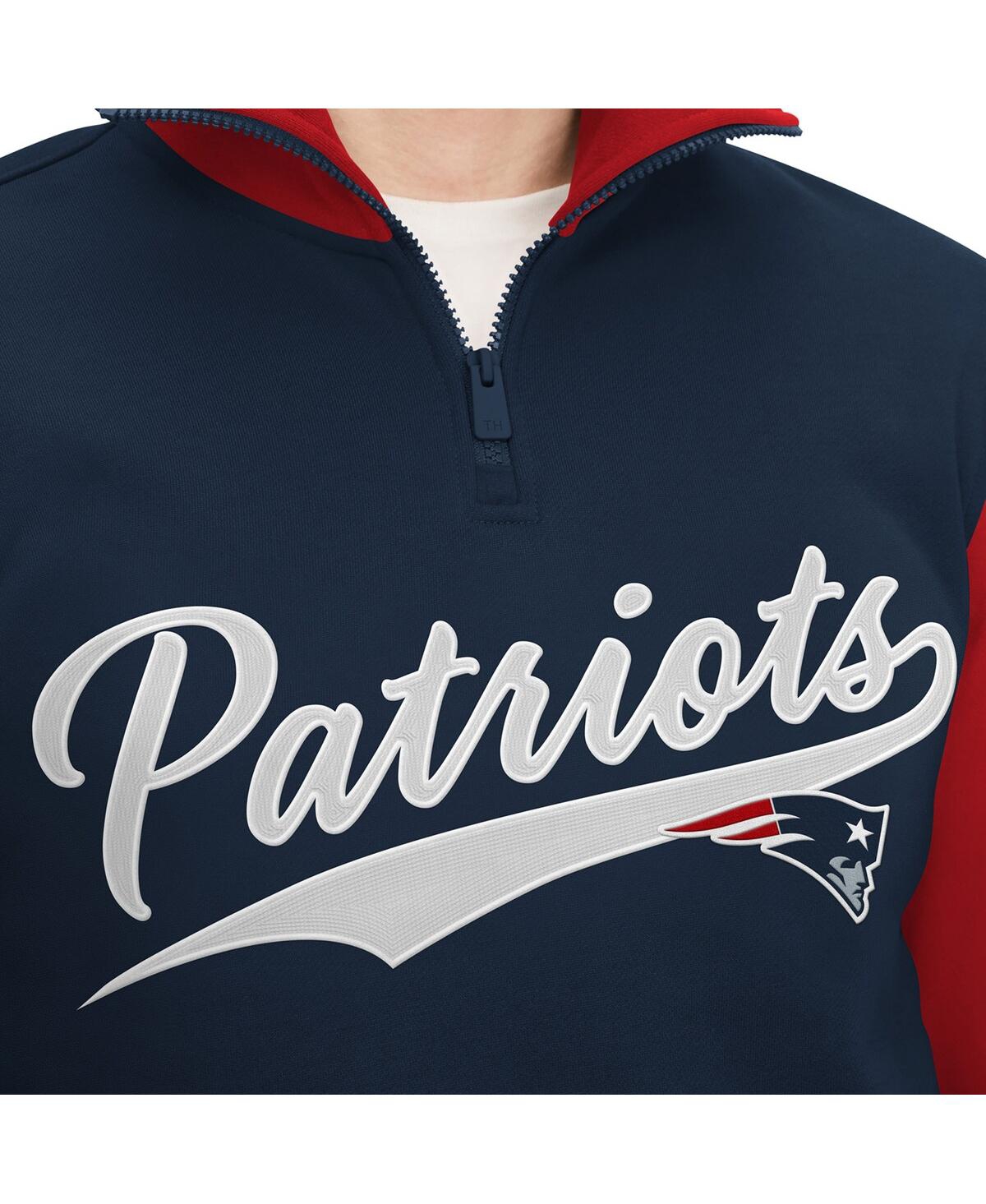 Tommy Hilfiger Men's  Navy, Red New England Patriots Aiden Quarter-zip Top In Navy,red