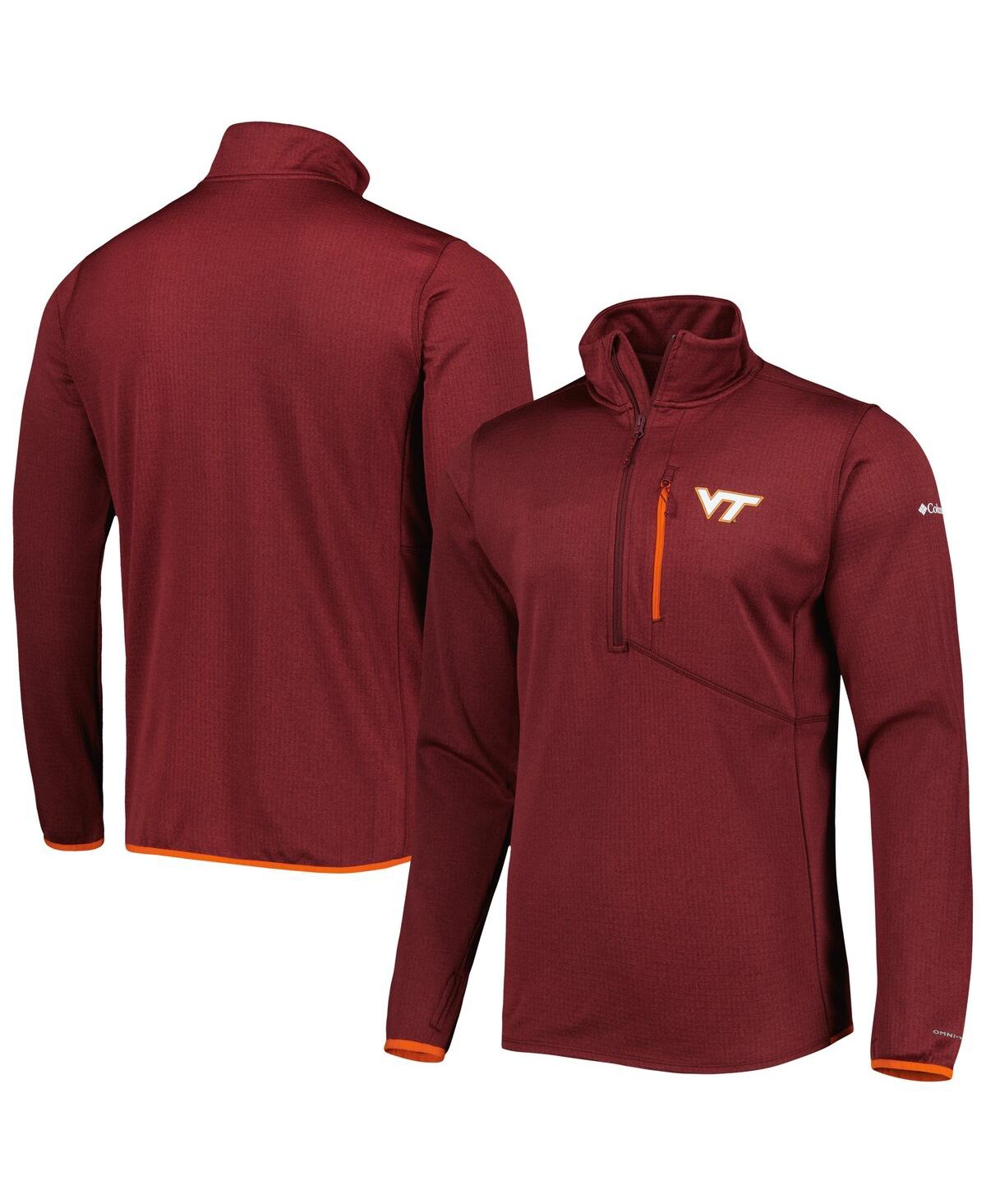 Columbia Men's  Maroon Virginia Tech Hokies Park View Omni-wick Half-zip Top