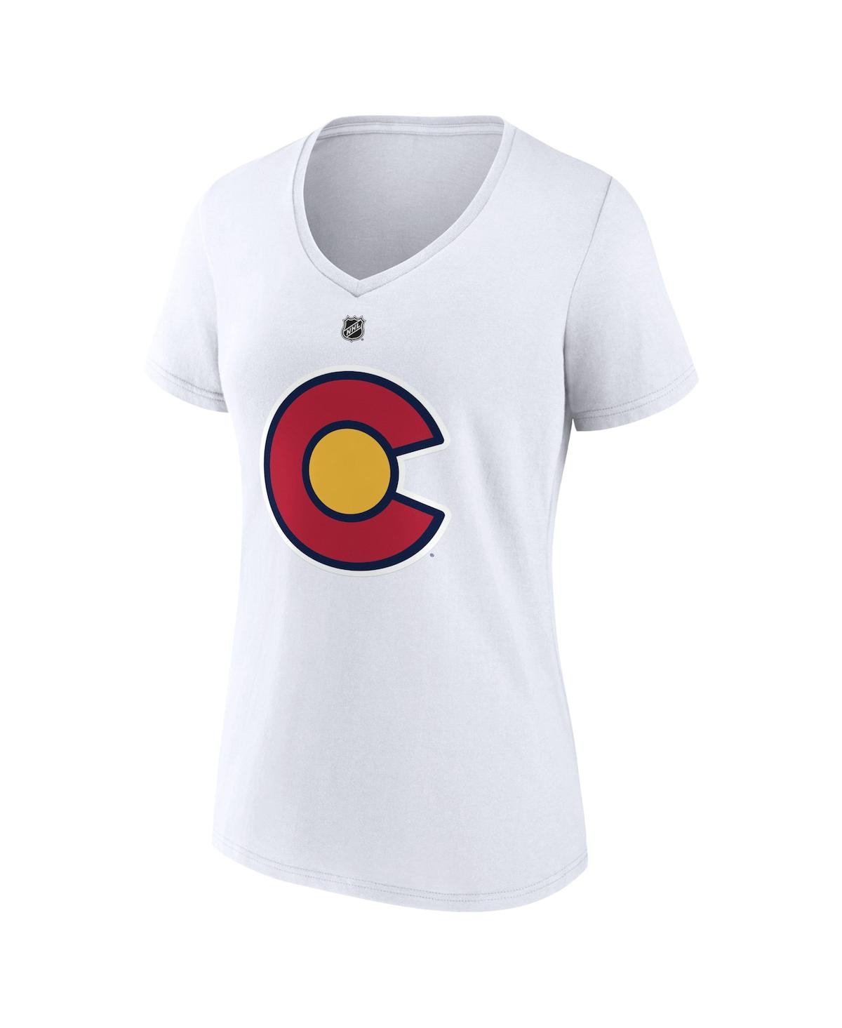 Fanatics Branded Nathan Mackinnon White Colorado Avalanche Special Edition 2.0 Name & Number V-neck In White