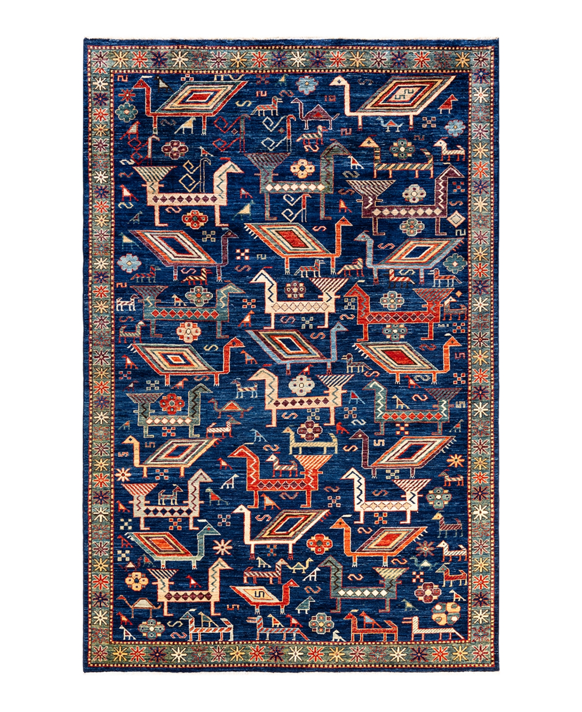 Adorn Hand Woven Rugs Serapi M1973 5'8in x 8'11in Area Rug - Blue