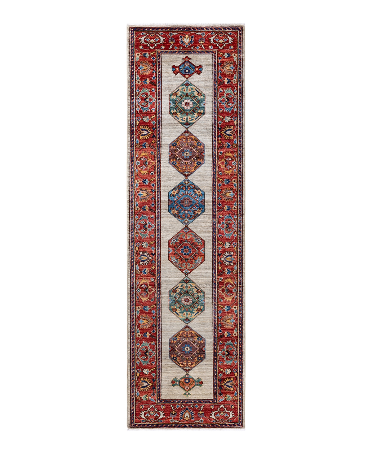 Adorn Hand Woven Rugs Serapi M1973 2'9" X 9'9" Runner Area Rug In Ivory