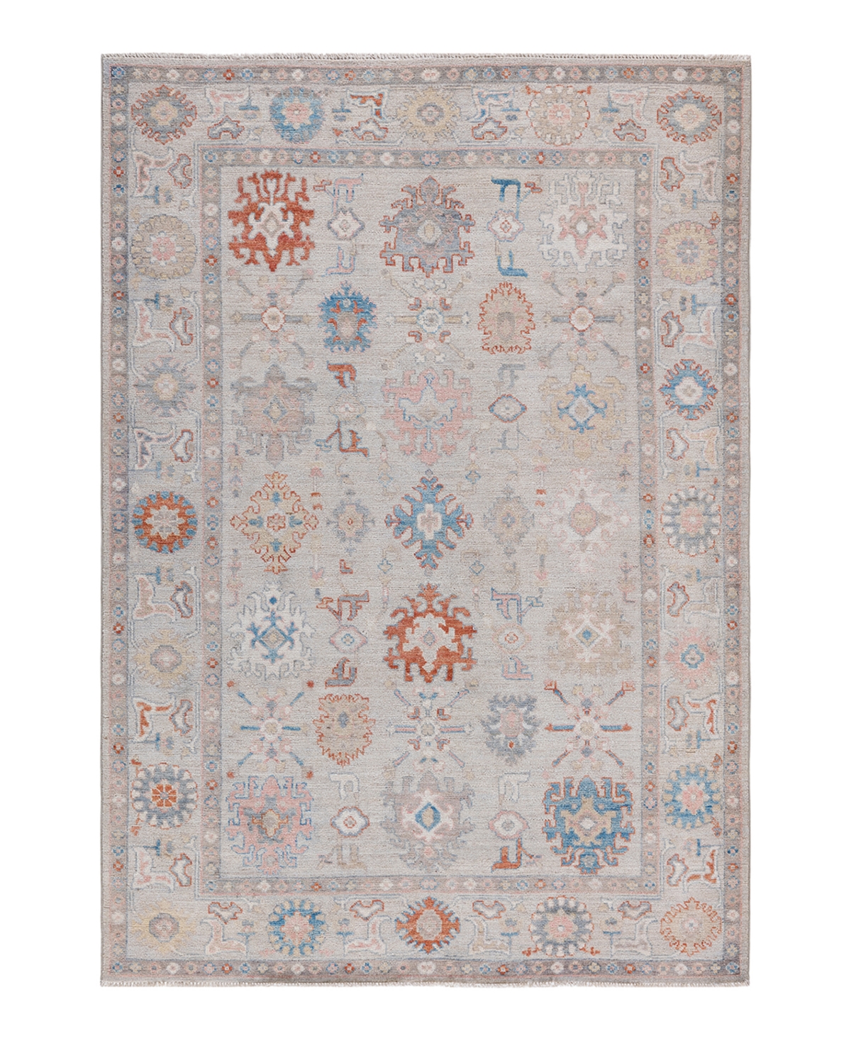 Adorn Hand Woven Rugs Oushak M1973 6'1" X 8'8" Area Rug In Ivory