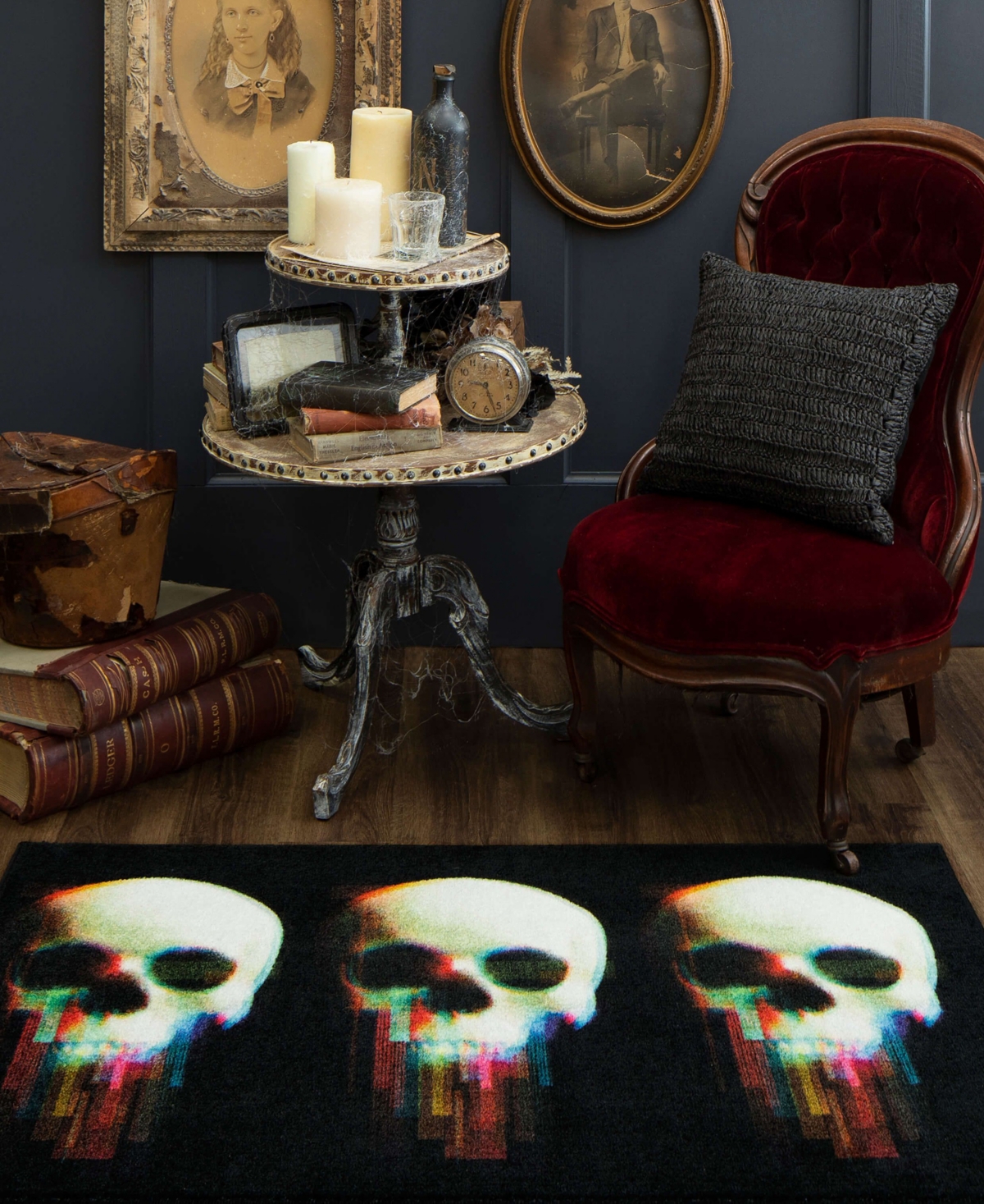 Shop Mohawk Prismatic Digital Skulls 2'6" X 4'2" Area Rug In Black